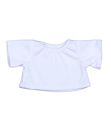 WHITE T-SHIRT BY TEDDY MOUNTAIN FITS 15" BUILD A BEAR FACTORY BEARS AND ANIMALS