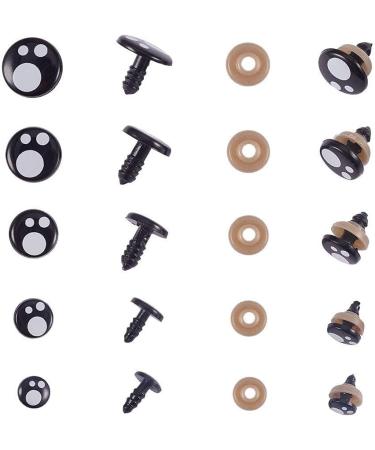 PandaHall Resin Safety Eyes 100pcs for Amigurumi & Crafts - Black Stuffed Teddy Bear Eyes in 5 Sizes (8/10/12/14/16mm) with Washers - 100 Pack - Buy Online on SooperMarket.com
