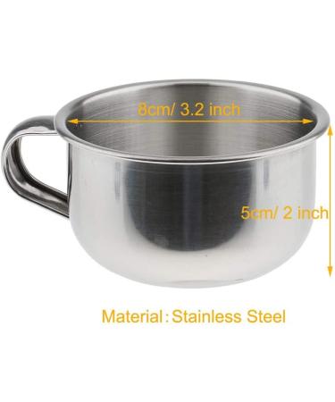 POFET 8cm Durable Stainless Steel Shaving Brush Mug Bowl - Premium Barber Beard Soap Dish for Men | International Shipping - Buy Online on SooperMarket.com