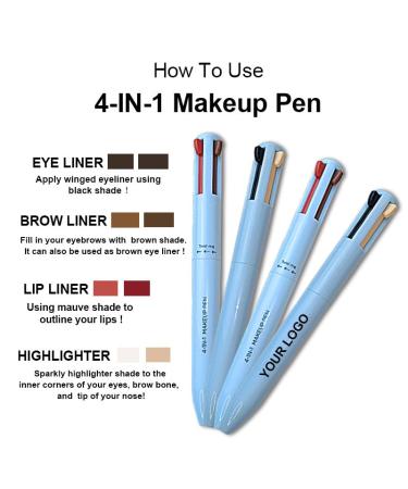4 in 1 Multi-Function Makeup Pen - Eyebrow Pencil Eyeliner Lip Liner & Highlighter - Waterproof All-in-One Makeup #02 | Shop Internationally - Buy Online on SooperMarket.com