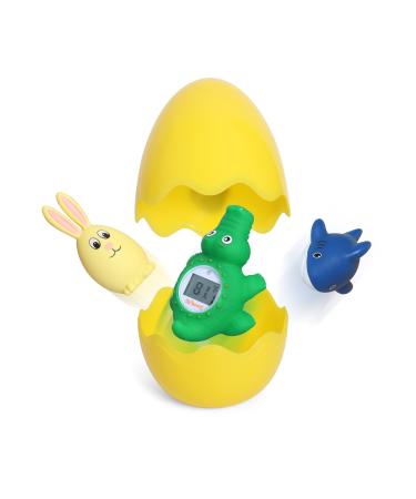 Doli Yearning Baby Bath Thermometers Alligator Shape Baby Bath Toys Baby Gifts| Squirting Squeaking Bath Toys for Toddlers Infant Kids Boys Girls |Novelty Shower Favor| Spray Water Bath Toy Yellow