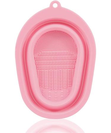 kawehiop Silicone Makeup Brush Cleaning Mat Folding Washing Pad Small Eyeliner Applicators Wash Scrubber Daily Gifts Accessories Pink - Buy Online on SooperMarket.com