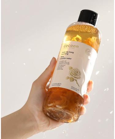 Cocoon Rose Micellar Water | Organic Hydrating Makeup Remover for Dry & Normal Skin (16.91 fl oz) - International Shipping Available - Buy Online on SooperMarket.com