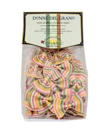 Donne Del Grano Organic Gourmet Italian Vegetable Colored Rainbow Bow Tie Pasta Noodles, 8.8 Oz (250 grams), Pack of 2 bags