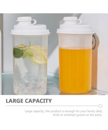 Cabilock Clear Water Bottles 2pcs Cold Brew Cup Water Jug Fridge Kettle Plastic Water Bottles Plastic Bottles Server with Cover - Buy Online on SooperMarket.com