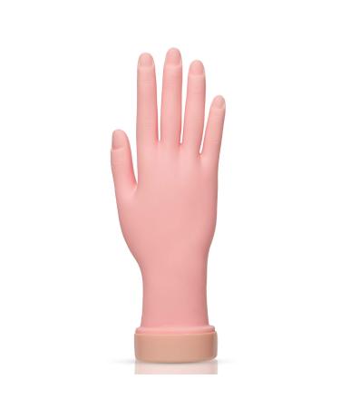 AORAEM Nail Trainning Hand Flexible Soft Practice Plastic Mannequin Hand Nail Art Trainer Manicure Practice Hand Tool