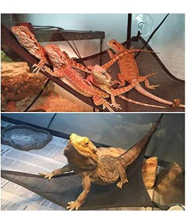 QUUPY 2 Reptile Hammock Set Triangle Breathable Net Breathable Mesh Lizard hammock for Large and Small Bearded Dragons Anoles Geckos Lizards or Snakes 33x33x48cm Black - Buy Online on SooperMarket.com