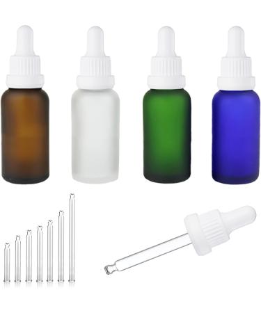 Zeoabsy 6 Pack 20ml Frosted Blue Glass Pipette Bottles Empty Essential Oil & Aromatherapy Drip Bottles with White Lock Pipette Ring  - Buy Online on SooperMarket.com