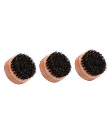 Beavorty 3st portable hairbrush beard brushes for dense beard beards for men round hairbrush beard brushes for men beard brush soft travel hairbrush beard ridge round brown+blackx3st 5.8x5.8x5.4cmx3pcs