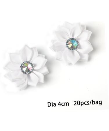 ABOOFAN 2pcs 1 20pcs Craft Chiffon Flowers Satin Ribbon Cloth Flower Accessories Clothes Flower Manual Whitex2pcs Size 1x2pcs - Buy Online on SooperMarket.com