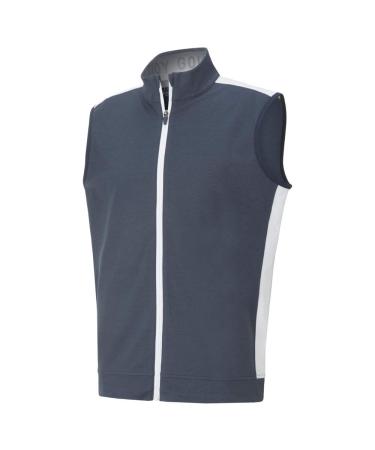 PUMA GOLF Men's Cloudspun T7 Vest Navy Blazer Heather-bright White XX-Large