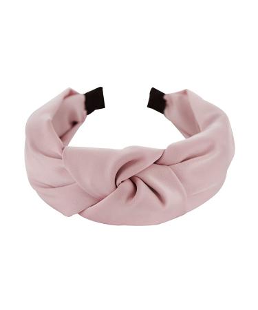 axy Headband with Knot and Satin Covered Vintage Beautiful Headband Hair Accessories Women's Headband HR35A (Dusky Pink)