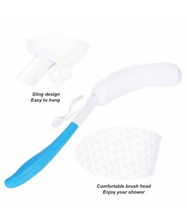 Long Curved Handle Bath Brush Soft Sponge Body Exfoliating Shower Brush for Gentle Skin Cleaning | International Shipping - Buy Online on SooperMarket.com