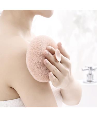 Suction Cup Massage Bath Sponge Set | Exfoliating Scrubbers for Body Cleaning | 3Pcs Bathroom Supplies in Blue, Beige, Pink & Purple - Buy Online on SooperMarket.com