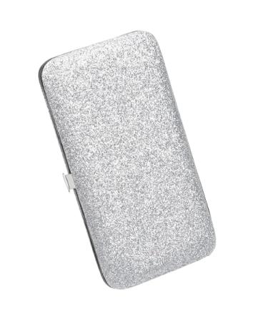 Tweezers Storage Cases Rectangle Eyelash Curler Protective Box Eyelash Tweezers Scissors Organizing Bags for Home Supplies Silver