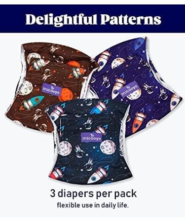 MICOOYO Reusable Dog Diapers for Male Dogs | 3 Pack Washable Belly Bands | Super Absorbent & Durable XS Size for Newborn Dogs | Space Theme - Buy Online on SooperMarket.com