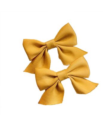 Hair Bow Barrettes for Girls Alligator Clip on Bows for Girls Butterfly Hair Clips for Little Girl Children Bows Hair Pins No Slip Barrette Yellow Hair Clip 1 Pair