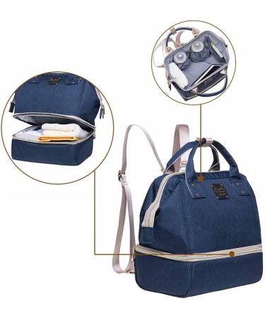 Caucko Baby Diaper Bag with Stroller Hook | Multifunctional Nylon Travel Backpack - Large Capacity Blue | Ideal for On-the-Go Parents - Buy Online on SooperMarket.com