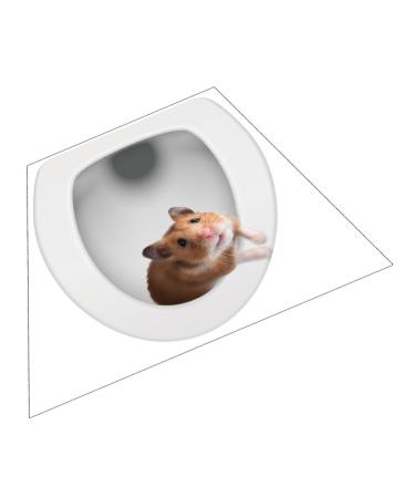 LIFKICH Adhesive Toilet Sticker 3D Toilet Sticker Bathroom Wall Stickers PVC 3D Toilet Seat Mouse Toilet Sticker Toilet Decal