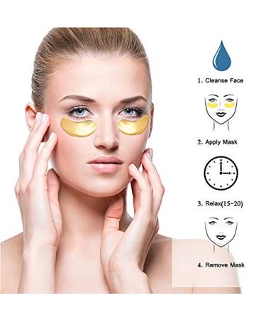 20 Pairs 24K Gold Collagen Under Eye Patches for Deep Moisturizing and Wrinkle Reduction - Hydrating Eye Mask for Dark Circles, Puffiness, and Eye Bags - Buy Online on SooperMarket.com