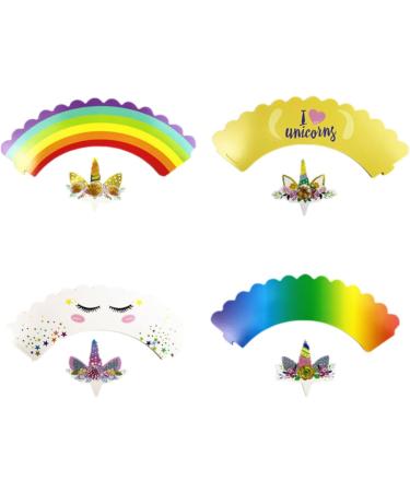 Warmhm Cake Decorations 96pcs Paper Cups Decorate Cake Unicorn Cupcake Wrappers - Buy Online on SooperMarket.com
