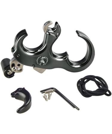 SHARROW Automatic Bow Release Aid | 3/4 Fingers | Aluminium Alloy Thumb Trigger | Archery Accessory for Compound Bow - Black - Buy Online on SooperMarket.com