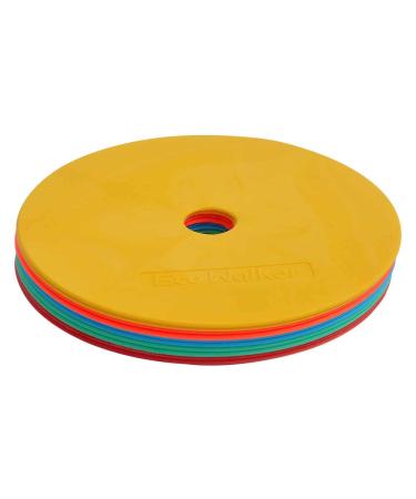 Eco Walker Flat Cones Spot Markers Soccer Basketball Sports Speed Agility Training (Set of 10) MULTICOLOR
