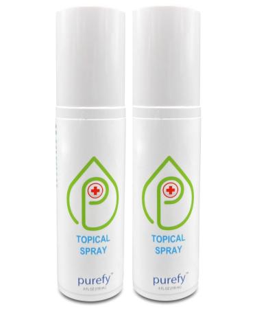 Topical Spray (4oz 2pk) Soothing Face & Body Skin Spray Purefypro Dermal HOCL Technology Natural Skincare Support Redness Irritations Eyelid Eyelash Bumps Dry Skin Athletic Itch 4 Fl Oz (Pack of 2)