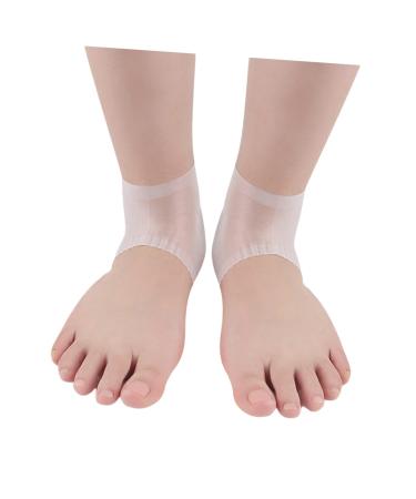 Mikinona 1pair Cushion Sleeves Shoe Inserts Silica Protective Sleeve Heel Soreness Relief Pedicure Heel Crack Cushion for Heels Insole Shoe Pads White Soft Men and Women