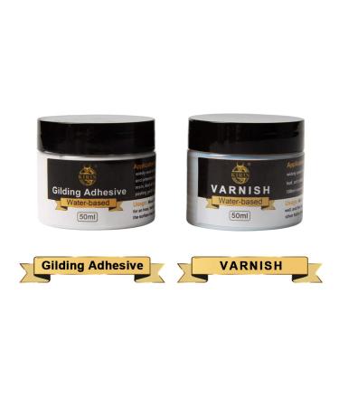 Gilding Adhesive 100ml Epoxy Resin - Professional Craft Use, Water Based Varnish - Protects Gold Foil, Anti-Oxidation - Brush and Gloves Gift Included - Buy Online on SooperMarket.com