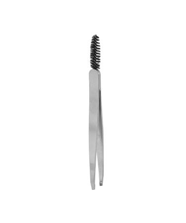 Silver eyebrow tweezers with sloping tip and eyebrow brush fine eyebrow remover made of stainless steel false eyelashes make-up tools