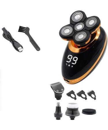 GeRRiT Electric Razor for Men 5 in 1 Men's Electric Shaver Portable Beard Trimmer Hair Clipper USB Rechargeable Waterproof LCD Bald Razor