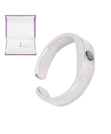 Anti Snore Ring Magnetic Acupoint Press Anti Snoring Ring Adjustable Acupressure Apnea Sleeping Aid Tool Finger Ring for Health Care (M)