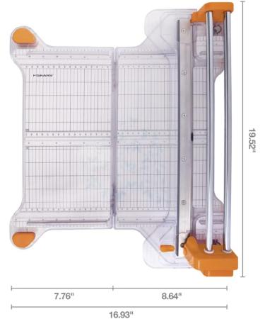 Fiskars ProCision  Rotary Bypass Paper Trimmer - 12 Cut Length - Craft Paper and Mixed Media Cutter with Grid Lines Orange - Buy Online on SooperMarket.com