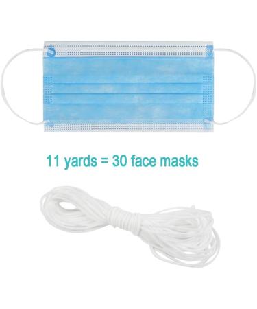 Elastic Strap White Earloop Cord 1/8-Inch (32Yard) - Stretchy Handmade Sewing String - Buy Online on SooperMarket.com