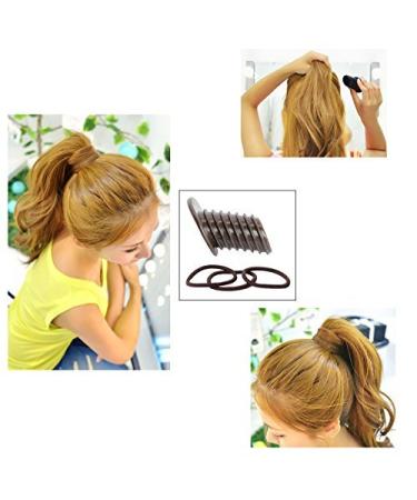 Yikimira Perfect Pony Tool - 2 Pack Black Ponytail Hair Elastics & Bun Styling Tool for DIY Hairstyles - Fast & Voluminous Hair Molding - Buy Online on SooperMarket.com