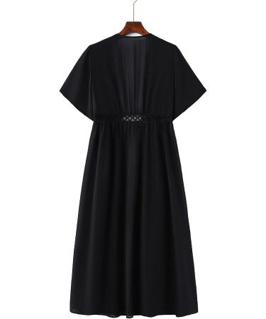 TUNUSKAT Women's Summer Kimono Cardigan | Lightweight Swimsuit Coverup | Open Front Solid Flowy Beach Top | XX-Large - Buy Online on SooperMarket.com