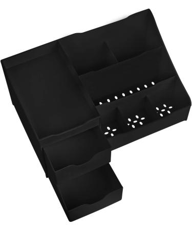 Mantello Bathroom Organizer Countertop - Makeup and Skincare Storage Solution - Vanity Organizer in Black Matte - Buy Online on SooperMarket.com