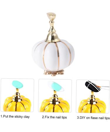 FOMIYES Nail art practice holder nail tips stand holders nail art practice stand Nail Holders Acrylic Base nail tip Display Stand fake Nail Display acrylic nail white Pearlescent makeup 5.4x3.5cm White - Buy Online on SooperMarket.com