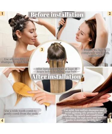 YDDM Tape-In Extensions | 20Pcs 50cm Dark Brown Real Hair | Invisible Skin Weft Hair Extensions (20 inch Color 2#) - Buy Online on SooperMarket.com