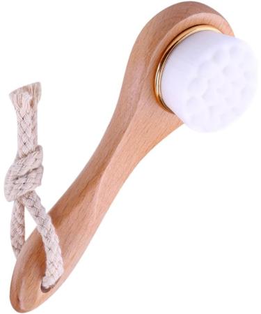 1PC Facial Cleansing Brush Manual Face Brush Bamboo Charcoal Bristles Wooden Handle for Washing Face Pore Exfoliation Wash Makeup Massaging Brush - Buy Online on SooperMarket.com