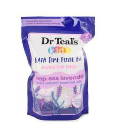 Dr Teal's Ultra Moisturizing Kids Bath Time Fizzie Fun Scented Bath Bombs Deep Sea Lavender with Natural Essential Oils (Unisex) 1.6 Oz