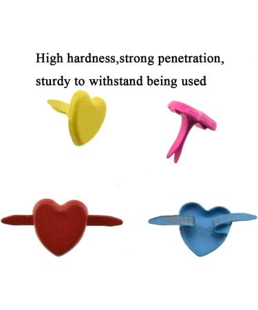 Hahiyo Heart Shaped Brads 200PCS Mixed Color 8.8x9.2mm - Metal Fasteners with Strong Penetration for Scrapbook Tag - Easy Bend, No Jagged Groove or Burr, Rust Resistant - Buy Online on SooperMarket.com