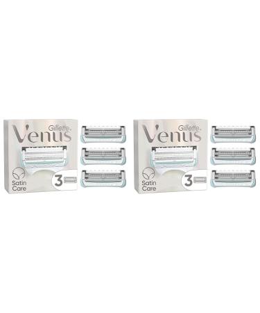 Gillette Venus satin care razor blades for the genital area 3 replacement blades for intimate razors women (pack with 2) 3 pieces (2 -pack)