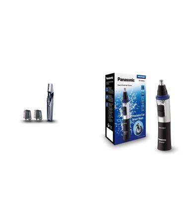 Panasonic Body-Trimmer ER-GK60 with 3 attachments electric razor for men skin-friendly wet and dry shave & nose/ear harochne creeper ER-GN-30K with battery operation Bundle with noses/ear harochlers