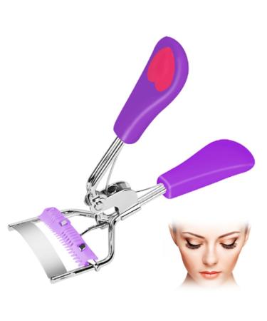 Eyelashes Curler with Comb Separated Lashes Curler Steel Wide Angle Eyelash Eye Makeup Tool for Girls Women Purple Lash Curler