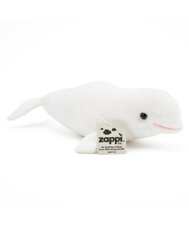 Zappi Co Ultra Soft Beluga Whale Plush Toy (32cm Length) - Eco-Friendly Newborn Gift Realistic Lifelike