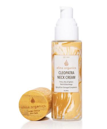 Elina Organics Cleopatra Neck Cream 2oz - Anti-Aging Moisturizer with Colloidal Gold & Silk Peptides | Reduce Neck Wrinkles & Lift Skin Naturally - Buy Online on SooperMarket.com