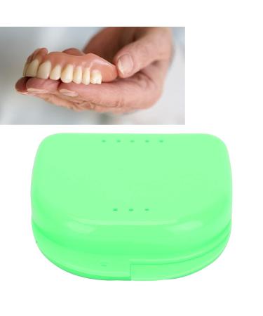 Denture Bathing Box with Ventilation Holes - Green Denture Holder Case for Orthodontic Retainers & Artificial Teeth | International Shipping - Buy Online on SooperMarket.com