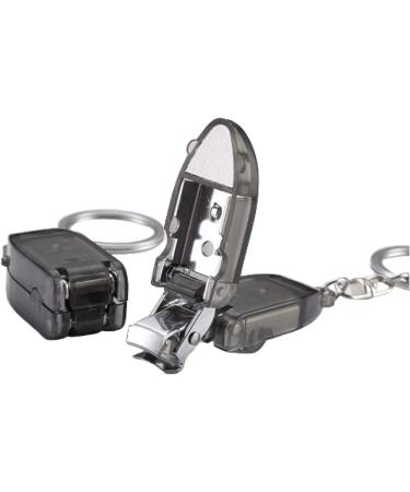 Silver Travel Keychain Nail Clippers - Portable Stainless Steel Finger Nail Cutter for Thick Nails with Mini File - Essential Nail Care Accessories - Buy Online on SooperMarket.com